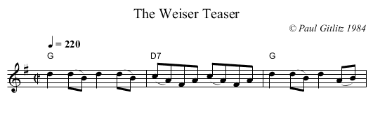 Weiser Teaser, The - staff notation