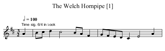 Welch Hornpipe [1], The - staff notation