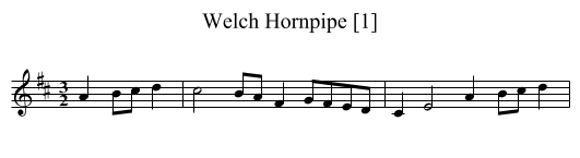 Welch Hornpipe [1] - staff notation
