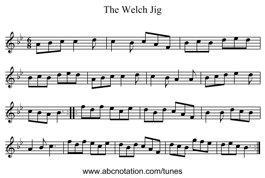Welch Jig, The - staff notation