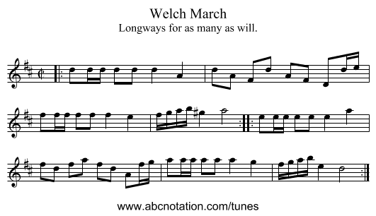 Welch March - staff notation