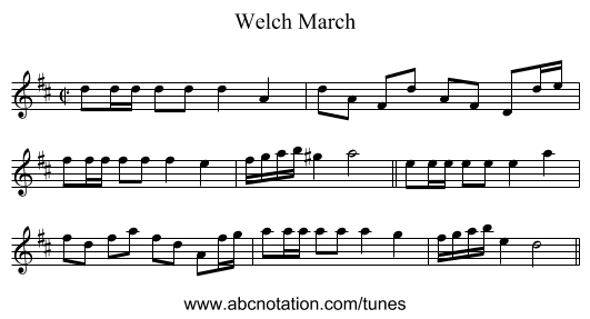 Welch March - staff notation
