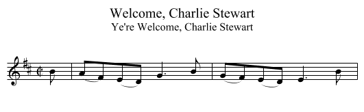 Welcome, Charlie Stewart - staff notation