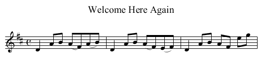 Welcome Here Again - staff notation