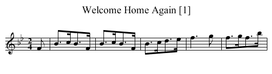 Welcome Home Again [1] - staff notation