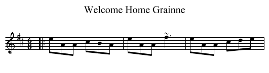 Welcome Home Grainne - staff notation