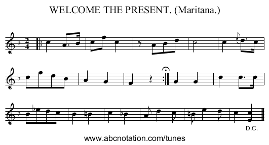 WELCOME THE PRESENT. (Maritana.) - staff notation