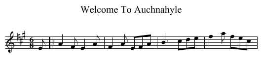 Welcome To Auchnahyle - staff notation