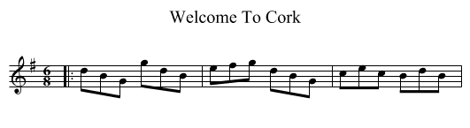 Welcome To Cork - staff notation
