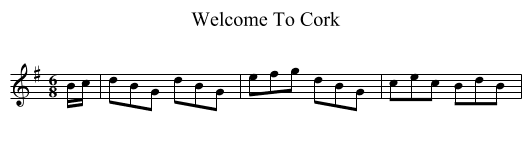 Welcome To Cork - staff notation