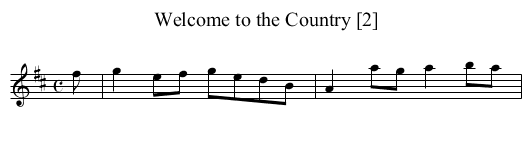 Welcome to the Country [2] - staff notation