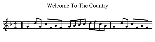 Welcome To The Country - staff notation
