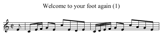Welcome to your foot again (1) - staff notation