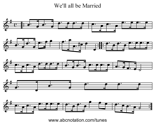 We'll all be Married - staff notation