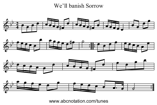 We’ll banish Sorrow - staff notation