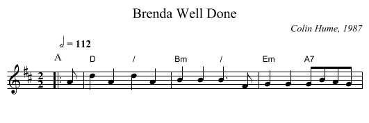 Well Done, Brenda - staff notation