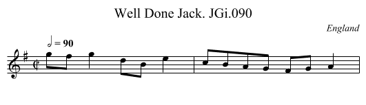 Well Done Jack. JGi.090 - staff notation