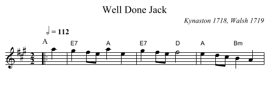 Well Done Jack - staff notation