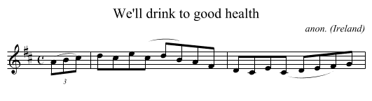 We'll drink to good health - staff notation