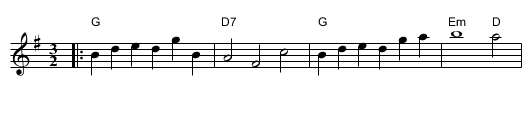 Well Hall  [G] - staff notation