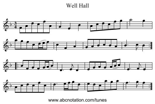 Well Hall - staff notation