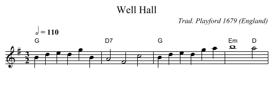Well Hall - staff notation