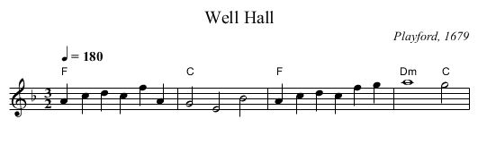 Well Hall - staff notation