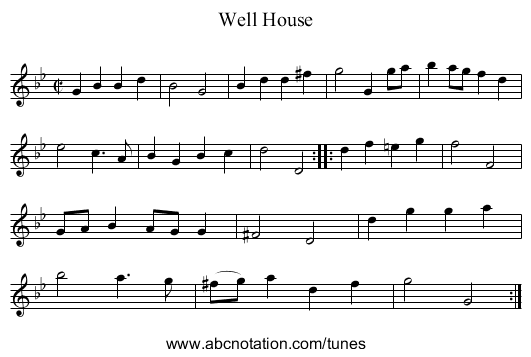 Well House - staff notation