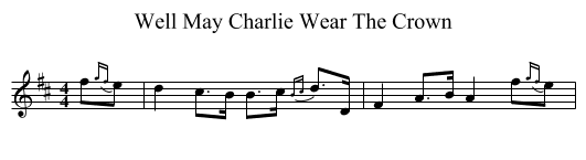 Well May Charlie Wear The Crown - staff notation