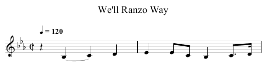We'll Ranzo Way - staff notation