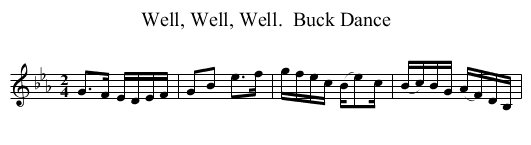 Well, Well, Well.  Buck Dance - staff notation