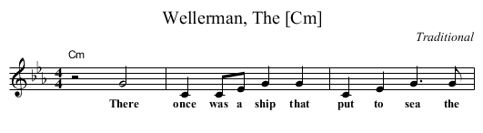 Wellerman, The [Cm] - staff notation
