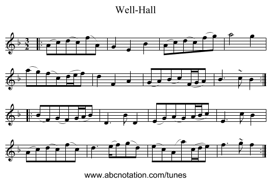 Well-Hall - staff notation