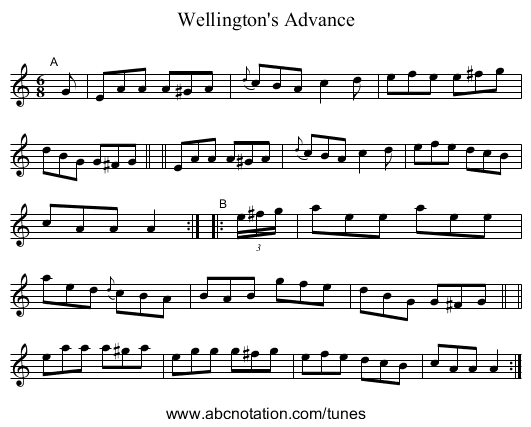 Wellington's Advance - staff notation