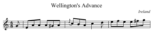Wellington's Advance - staff notation