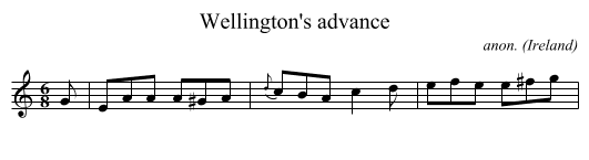 Wellington's advance - staff notation