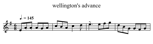 wellington's advance - staff notation
