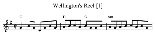 Wellington's Reel [1] - staff notation