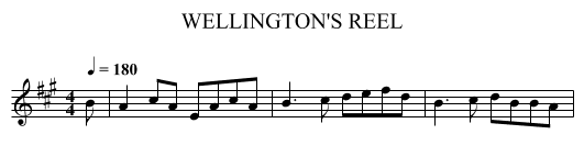 WELLINGTON'S REEL - staff notation