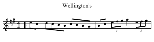 Wellington's - staff notation