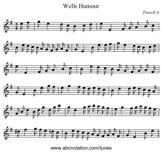 Wells Humour - staff notation