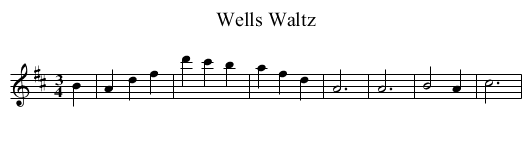 Wells Waltz - staff notation