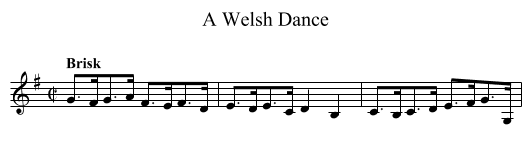 Welsh Dance, A - staff notation