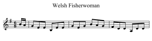 Welsh Fisherwoman - staff notation