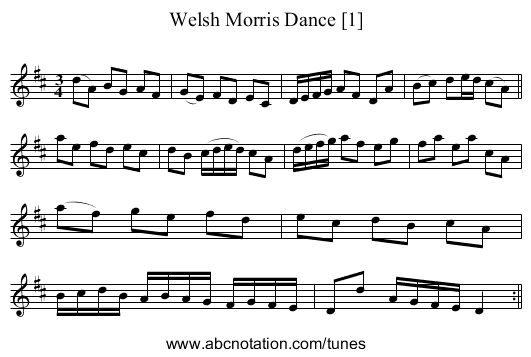 Welsh Morris Dance [1] - staff notation