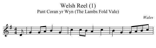 Welsh Reel (1) - staff notation