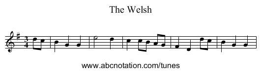 Welsh, The - staff notation