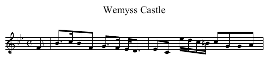Wemyss Castle - staff notation