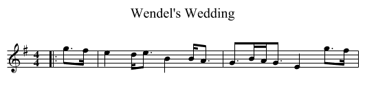 Wendel's Wedding - staff notation