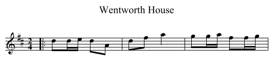 Wentworth House - staff notation